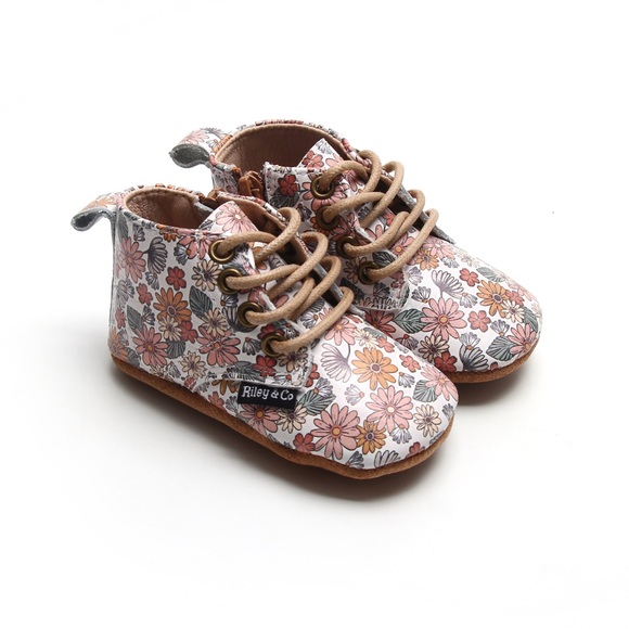 Retro Boho Floral- Boots - soft non slip soles - Picture 3 of 12